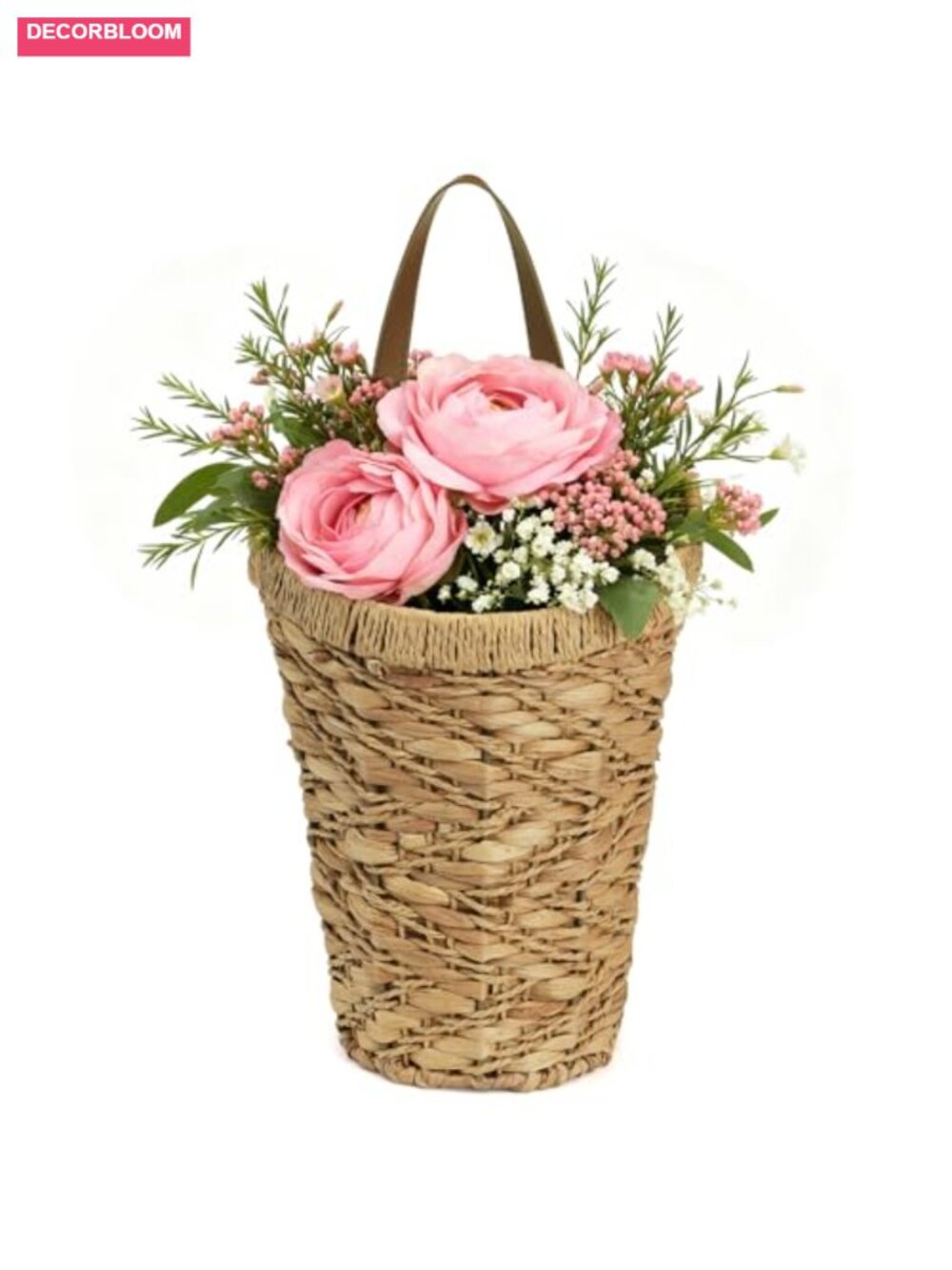 Woven Wall Hanging Basket Boho Water Hyacinth Front Door Decor